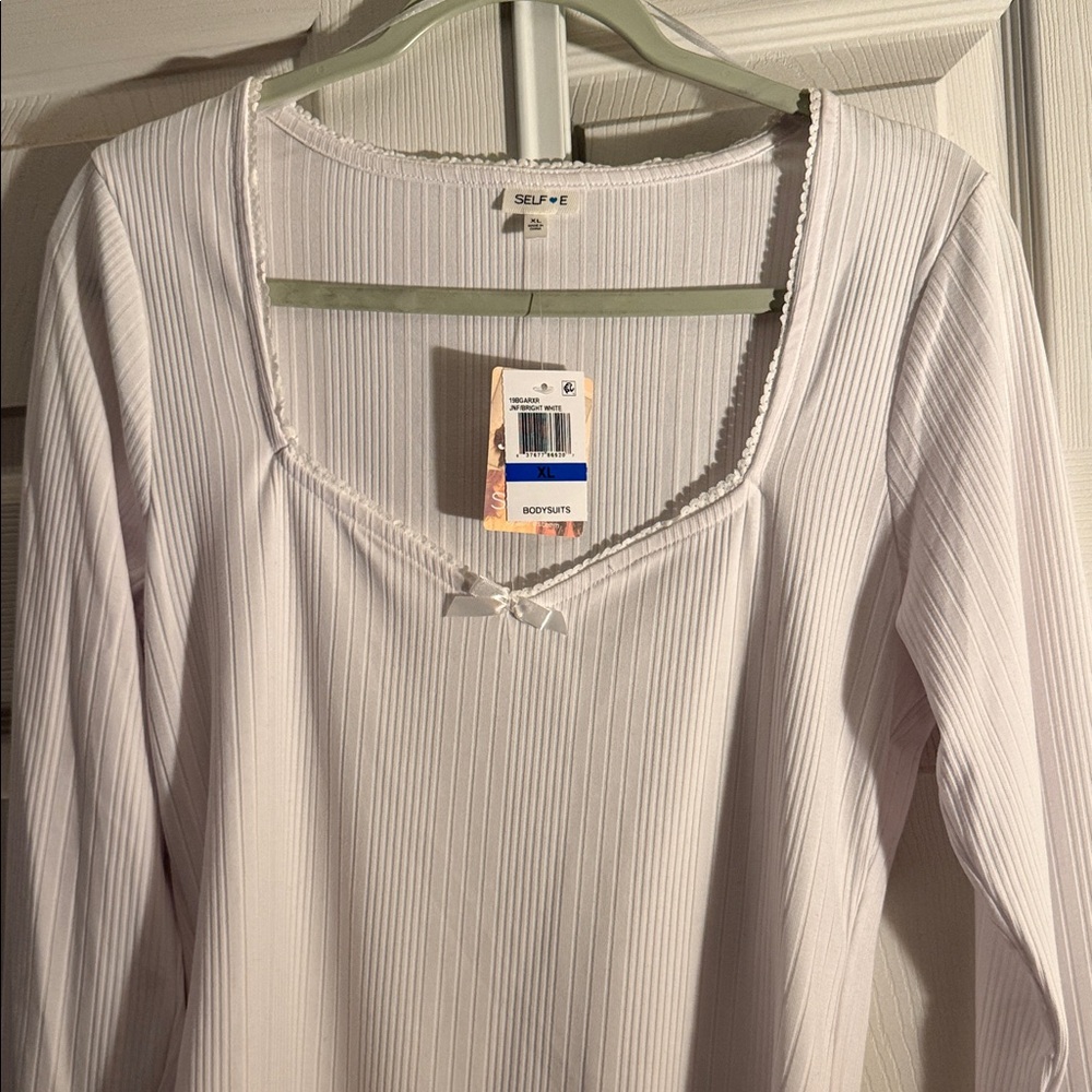 White Ribbed Bodysuit - Picture 2 of 4